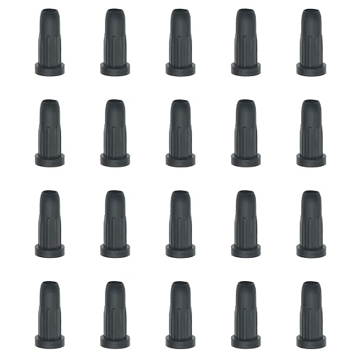 GWYAN 20 Pcs Black Plastic Caster Rubber Sleeve Chair Wheel Stopper Lid Caster Wheels Furniture Inserts for Home Office Use