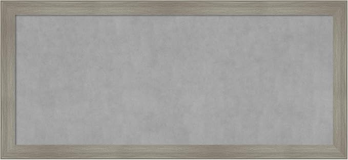 Amanti Art Grey Framed Magnetic Board 24x52 Oversize Vision Board for use with Magnets, 100% Metal Sheet to Display Items as Office Decor or for Home Organization in mudroom, Kitchen or Kids Room