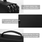 Vomgomfom Colored Pencil Case - Large Capacity PU Leather Pencil Holder with Zipper Closure for 300 Colored Pencils or 200 Gel Pens, Artist Pencil Case Organizer (Black)