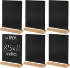 Juvale Mini Chalkboard Signs with Stand (6 Pack, 8.5 x 11 in) – Reusable Tabletop Chalkboard Signs for Weddings, Buffets, Coffee Shops, Small Business Displays, Restaurants & Party Decorations