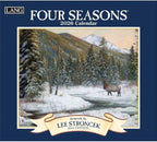 Lang Four Seasons 2026 Wall Calendar – 12-Month Calendar with Stapled Binding, Linen-Embossed Seasonal Landscape Artwork by Lee Stroncek, 13.4" × 12"