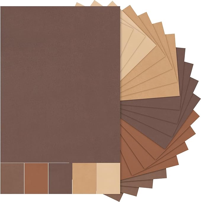 Sinmoe 40 Sheets 5 Shades Cardstock Paper 8.5 x 11 Inches 180gsm Solid Core Printer Paper for Scrapbooking DIY Arts Crafts Making Office Home Supplies (Brown Series)