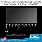 Clip Strip Corp. Price/Data Channel Label Holder Chips, Clear Plastic Tags, 2.5" L x 1.25" H, 7.5 Mil Thick, Gondola Shelf Edge, Reusable, Made for Point of Purchase Shelf Molding (1000)