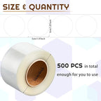 Zonon 500 Pcs Clear Labels Label Protector Clear Stickers Wafer Seals Waterproof Labels for Protecting Barcodes, Numbers and Stickers (2 Inch in Diameter,Round)