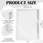 Vicenpal 1 Pcs Large Magnetic Board 16" x 12" Magnet Display Board Removable Souvenir Fridge Magnet Frames Case for Wall Dust Proof Magnetic Shadow Box for Wall Table Refrigerator (White)