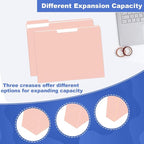 File Folder, HERKKA 30 Pack 1/3 Cut Tab File Folders, File Folders Great for Organizing and Filing, Letter Size, Pink