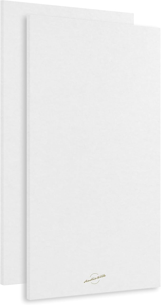 AudioSilk Acoustic Panels, 2 Pack, Large, 46" x 23", Pure White