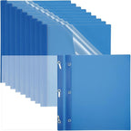 PATIKIL Plastic Report Covers with Prong, 10 Pcs 80 Sheet Clear Front Presentation Binders with 3 Metal Prong Fasteners Report Folder for Resume Documents Files Letter, Blue
