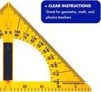 Helix - Magnetic Classroom Whiteboard Geometry 4 Piece Set - Compass - 2 Triangles - Ruler - Protractor