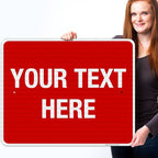 Personalized Custom Red Background Customize for Office, Business, Workplace, Home, Airbnb, Delivery Sign, 24x30 Inches, 3M EGP Reflective .080 Aluminum, Fade Resistant, Made in USA by Sigo Signs