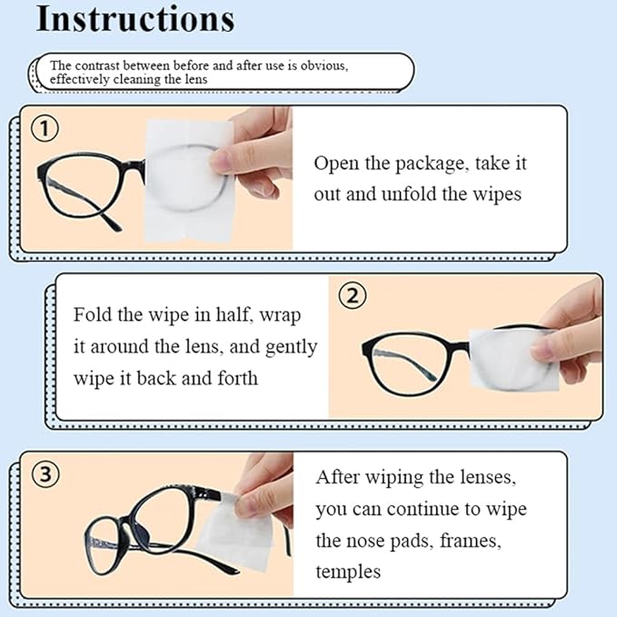 Pre-Moistened Lens Cleaning Wipes, Cleaning Wipes for Glasses, Computer & Laptops Screens, Smart Phones, Optical Lens, Goggles, and Watch Screen l Quick-Dry and Scratch-Free (Multicolor)