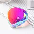SWTHONY 60mm Crystal Diamond Paperweight Heart Shaped Glass Gems Big Fake Diamonds Paper Weights for Women Desk Wedding Centerpiece AB-Coated