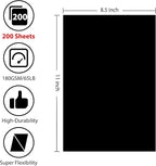 OcePor 200 Sheets Black Cardstock 8.5” x 11”, 65lb/180gsm Black Card Stock, Thick Card Stock Paper, Heavy Cardstock Paper for Printer, Resume, Scrapbooks, Art, Crafts, Business Cards