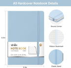 ViVin Lined Journal Notebooks for Work,192 Pages,Medium 5.5 x 8.3 inch,College Ruled,A5 Hardcover Journaling Notebooks for Writing,8 Pack Bulk,Light Colored Series