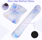 MOSISO Desk Pad Mat Keyboard Mouse Pad Set, Large Gaming Mouse Pad&Keyboard Wrist Rest&Mouse Pad with Wrist Rest&Coaster, Ink Petals Ergonomic Non-Slip Mousepad with Memory Foam for Home Office,Blue