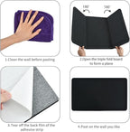 Vuzvuv Black 28"x16" Large Cork Board with 50 Push Pins & Sticky Notes, Self-Adhesive Bulletin Board for Wall, Felt Pin Vision Board for Paste Notes,Schedules Offices Home