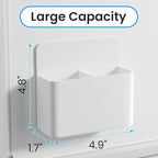 First-zgel 3 Pack Magnetic Pen Holder, Wall Mount Magnetic Dry Erase Marker Holder with Large Compartments, Self Adhesive Marker Pen Pencil Organizer for Whiteboard Fridge Locker Accessories (White)