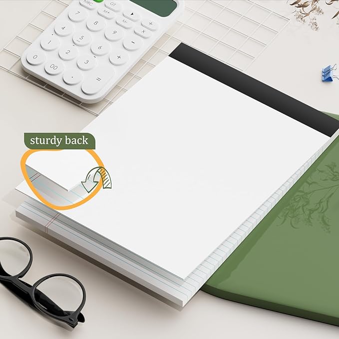 AILZFEI 2 Pack of Legal Pads 8.5 x 11 College Ruled Writing Pads 8.5" x 11.75" Notepad 30 Sheets per Note Pads Notebook Study Back 8x11 Pads of Paper