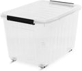Citylife 82 QT Clear Plastic Storage Bins with Lids Stackable and Nestable Storage Boxes with Lids large plastic storage bins for Garage Closet Kitchen