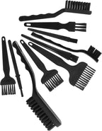 FUOYLOO 10Pcs Anti-Static Brush Set for Laptop and Computer Keyboard Cleaning, Multi-Purpose PCB Dust Removal Kit with Straight Handle, Electronics Cleaning Accessories for Office and Home