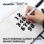 cloudriver Black Permanent Markers Fine Tip, 60 Packs Permanent Markers Bulk, Quick Drying & Fade Resistant, Permanent Marker Set Works on Plastic,Wood,Stone,Metal and Glass for Doodling, Marking