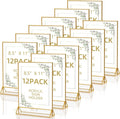 PPH-Sisy Acrylic Sign Holder 8.5X11 Double Sided Table Flyer Holder , Plastic Acrylic Display Stand for Home Office Shop Restaurant (12pcs)