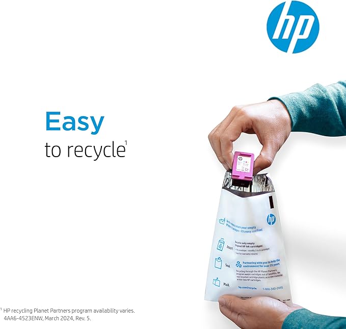 HP 63 Black, Tri-Color Ink Cartridge Printers (2-Pack), Works with DeskJet 1112, 2130, 3630 Series; Envy 4510, 4520; OfficeJet 3830, 4650, 5200, Eligible for Instant Ink, L0R46AN