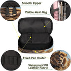 Pardick 3D Lion Pencil Case，Big Capacity Pencil Pouch Coin Pouch Stationery Organizer For Teen School