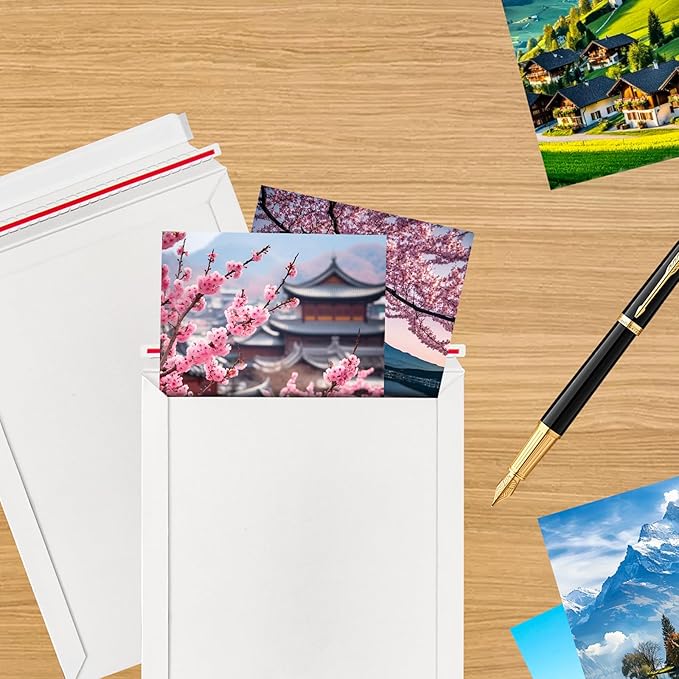 Proprobag 700 GSM Rigid Mailers 9x12, 25 Pack Thick Self Adhesive Stay Flat Cardboard Envelopes for Shipping Photos, Documents, Collectible Trading Cards