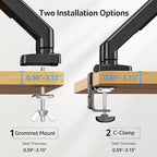 Acer Dual Monitor Arm, Computer Desk Arm with VESA Mounts for 17–32″ Screens, Fully Adjustable Gas Spring Monitor Stand, C-Clamp and Grommet Mounting Base, Fits 4.4 to 19.8lbs Computer Monitors