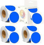 2 Inch Color Coding Round Labels (2000Pcs, 4 Rolls) - Round Colored Dot Stickers for Inventory, Pantry, Warehouse Organization - Blue Circle Dot Labels