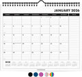 PAPERAGE 2026 Calendar, 12 Months (January 2026 - December 2026), Small (9 in x 11 in), Minimalist Wall and Desk Calendar with Monthly Views, Yearly Plans & Notes Section – Black