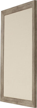 DesignOvation Beatrice Framed Linen Fabric Pinboard, 23x29, Rustic Brown