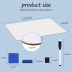 24 Pack Dry Erase Boards, 9"x12" Double Sided Easel Small Whiteboards with Lines for Kids, Students, Education Teacher Classroom, Mini Portable Learning White Boards with 24 Markers, 24 Erasers