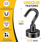 DIYMAG Magnetic Hooks, 28pack Magnet Hook Essentials Strong Heavy Magnetics for Kitchen Refrigerator Hanging Classroom Cruise Cabins Locker Accessories Cubicle Black