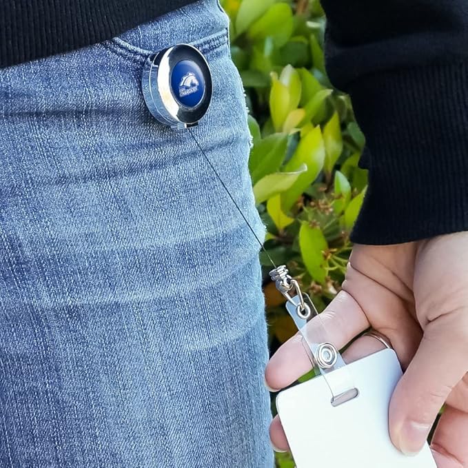 UAH Primary Logo Retractable Reel Chrome Badge ID Card Holder Clip