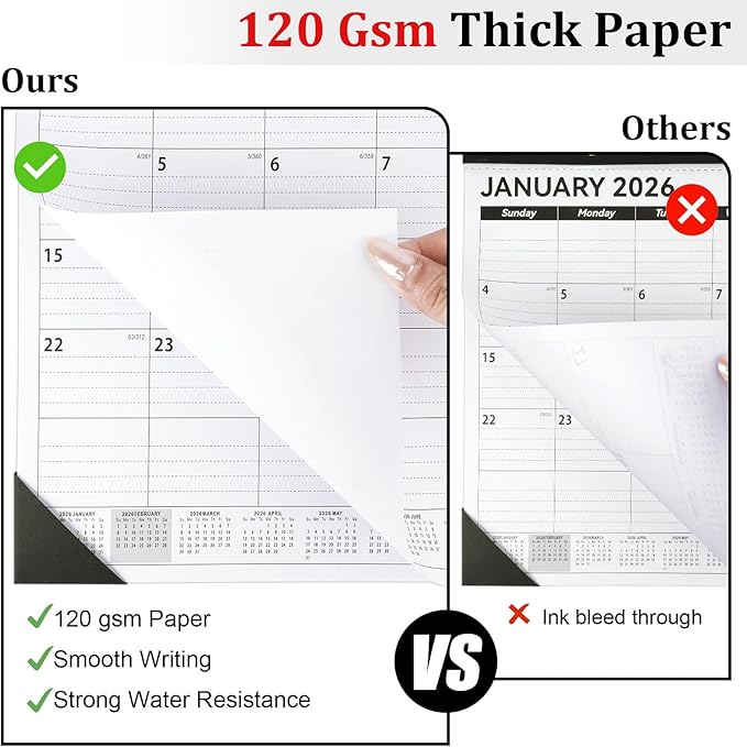 Desk Calendar 2026-2027, 14" X 11" Desktop Calendar 2026-2027, 18 Months Calander Runs from Jan. 2026 to Jun. 2027, Academic Monthly Planner for Home School Office (White and Black)