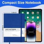 Dynta Hardcover Journal Notebooks 10 Pack A5 Lined Journals Bulk 5.8 x 8.4 Inch 160 Pages/80 Sheets College Ruled with Pen Loop Notebooks for Work, Writing, Note Taking (Blue)