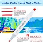 HOMSAILMO 80 color liquor base mark, double pointed (chisel and fine) permanent painting mark, suitable for adult coloring books, sketches, illustrations, with transparent box