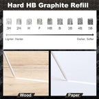 Zhehao 120 Pieces 2.8 mm Carpenter Pencils Lead Refills HB Refill for Construction Pencils Refills Mechanical for Writing Drawing Drafting Woodworking Construction (White)