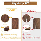 VIVTOB Book Ends, Black Walnut Wooden Bookends for Shelves - Heavy Duty Non-Slip Book Organizers, Upgraded Decorative Bookend Holders for Home, Kitchen, Office, Set of 2, Small