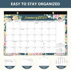 2026 Desk Calendar, 18 Monthly Calendar Runs from January 2026 to June 2027, Large 17" x 12" Desktop/Wall Calendars Easy Scheduling & Notes, Ideal for School, Home and Office - Vintage Floral