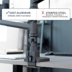 VIVO Pneumatic Arm Triple Ultrawide Monitor Extra Tall Desk Mount for Up to 49 inch Screens, Heavy Duty Clamp, Holds 3 Ultra Wides Up to 44 lbs, Black, STAND-V300D