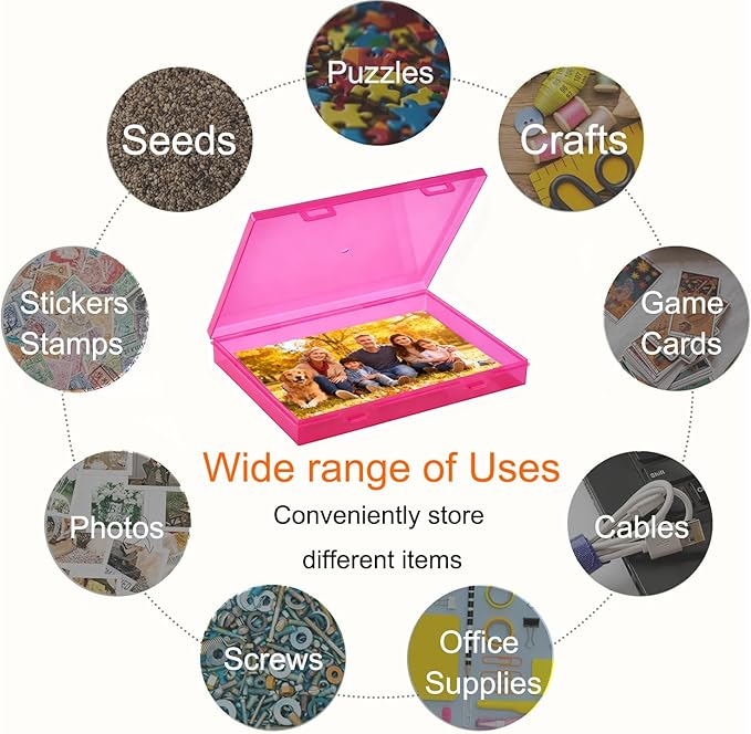 Photo Storage Box 5 x 7 Inches, 18 Inner Extra Large Photo Boxes with Dividers, Colorful Acid-Free Photo Storage Containers with Handle, Photo Organizer Craft Keeper for Photo, Craft, Stamp etc