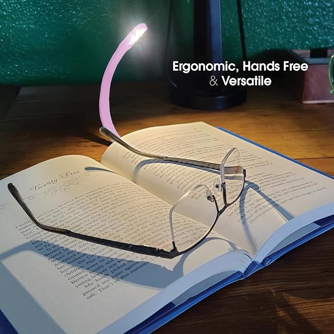Mighty Bright The Original Recharge Clip On – USB Rechargeable Book Light – Warm LED Reading Lamp – Flexible, Dimmable, Lasts Up to 60 Hours a Charge (Lavender)