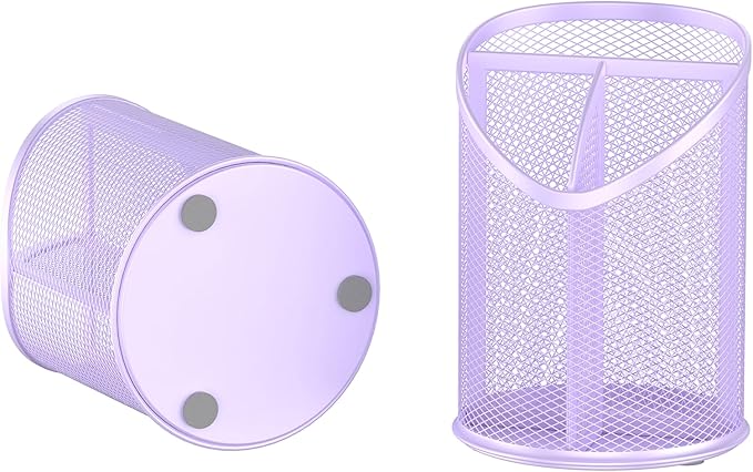 Delifox 2 Pack Pen Holder Mesh Round Pencil (Purple)