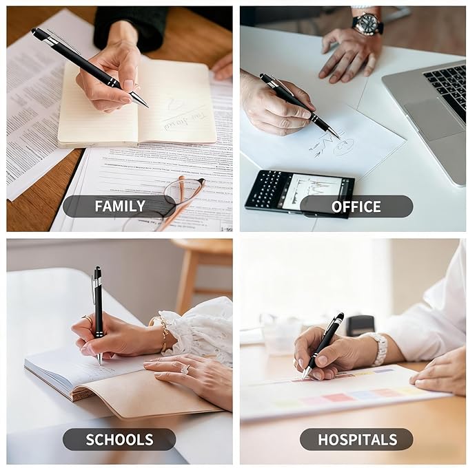 Vebermo 15 Pack Motivational Pen Set - Inspirational Quotes Retractable Ballpoint Pens for Office School Supplies, Encouragement Gifts for Women Men, Black