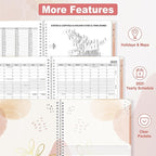 SUNEE 2026 Appointment Book, Quarter-Hourly, Weekly & Monthly - from January 2026 - December 2026, 8.5"x11" Weekly Planner, Flexible Cover, Note Pages, Pockets, Bookmark, Spiral Binding, Pink Breeze