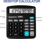 Flutesan 8 Pack Calculator Bulk 12 Digit Solar Power Calculator Solar and Battery Dual Power Desktop Calculators with Big Buttons and Large Display Handheld Calculators for Office, Home, School
