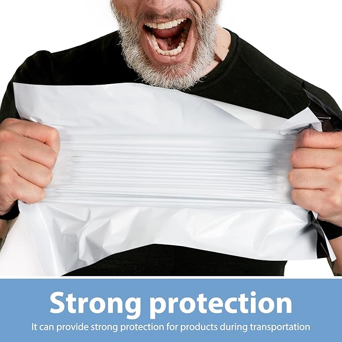 Metronic Poly Mailers 14.5x19 200 Pcs | Large Shipping Bags for Clothing | Strong Adhensive Mailing Bags for Small Business, Shipping Envelopes Bags, Tear-resistant Package Bags White